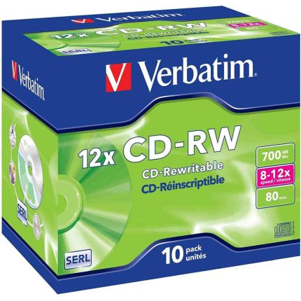 VERBATIM 12X CD-RW (700MB/80MIN) #43148 (1pc)