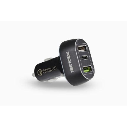 PROLINK PCC34201 3-PORT 42W CAR CHARGER WITH INTELLISENSE (BLACK)