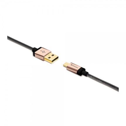 VERBATIM 30CM METALLIC MICROUSB TO USB CABLE (CHARGE &amp; SYNC) - GOLD #65200 (^^)