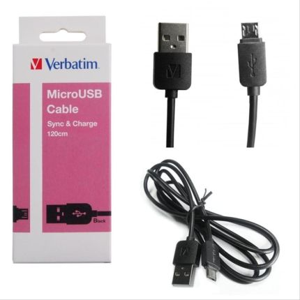 VERBATIM 120CM PVC MICROUSB TO USB CABLE CHARGER - BLACK #65277 (^^)